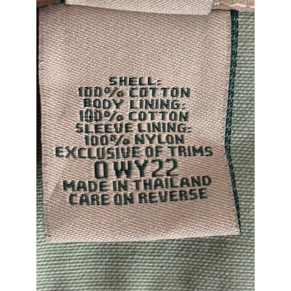 L.L. Bean Canvas Field Chore Barn Jacket Mint Green Brown Corduroy 0WY22 - Picture 8 of 14